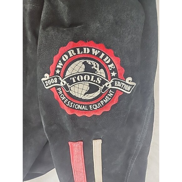 Snap On Tools 2008 Limited Edition Suede Leather Jacket Mens Black Zip XL - Picture 15 of 16